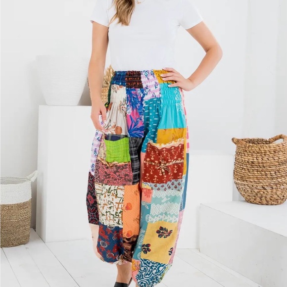 Colorful Patchwork Women's Pants - Picture 2 of 13